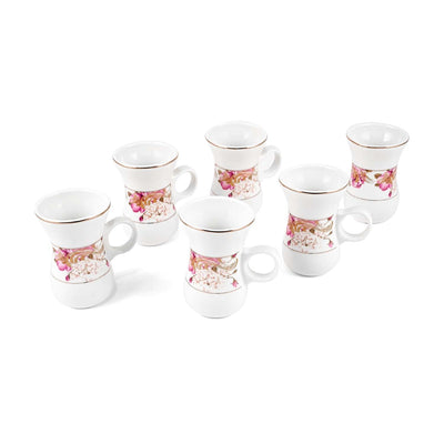 Porceletta Ivory 51 Piece Tea & Coffee Serving Set Pink Flowers Design - Al Makaan Store