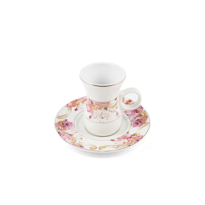 Porceletta Ivory 51 Piece Tea & Coffee Serving Set Pink Flowers Design - Al Makaan Store