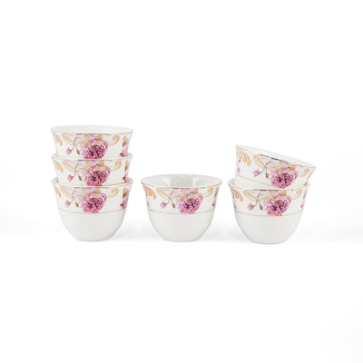 Porceletta Ivory 51 Piece Tea & Coffee Serving Set Pink Flowers Design - Al Makaan Store