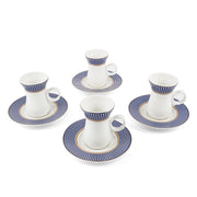Porceletta Ivory 27 Piece Tea & Coffee Serving Set Blue Lines Designs - Al Makaan Store