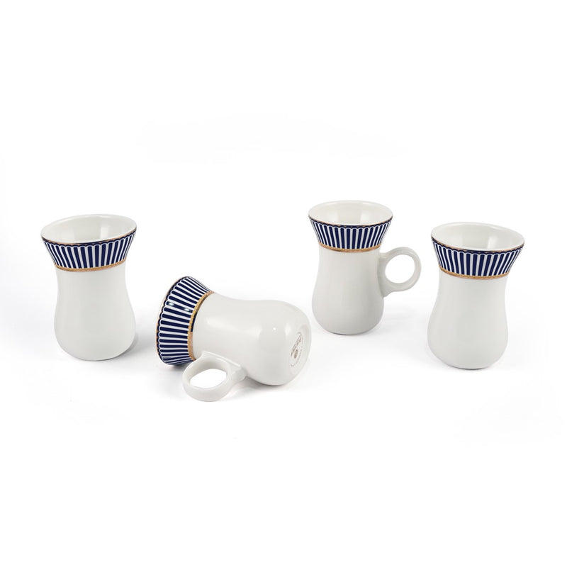 Porceletta Ivory 27 Piece Tea & Coffee Serving Set Blue Lines Designs - Al Makaan Store