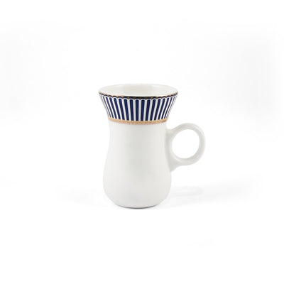 Porceletta Ivory 27 Piece Tea & Coffee Serving Set Blue Lines Designs - Al Makaan Store