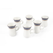 Porceletta Ivory 51 Piece Tea & Coffee Serving Set Blue Lines Designs - Al Makaan Store