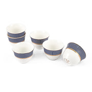 Porceletta Ivory 51 Piece Tea & Coffee Serving Set Blue Lines Designs - Al Makaan Store