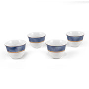 Porceletta Ivory 51 Piece Tea & Coffee Serving Set Blue Lines Designs - Al Makaan Store