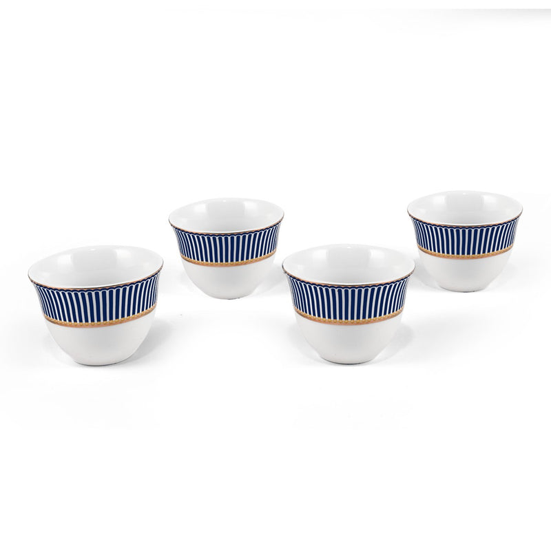 Porceletta Ivory 51 Piece Tea & Coffee Serving Set Blue Lines Designs - Al Makaan Store