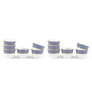 Porceletta Ivory 51 Piece Tea & Coffee Serving Set Blue Lines Designs - Al Makaan Store