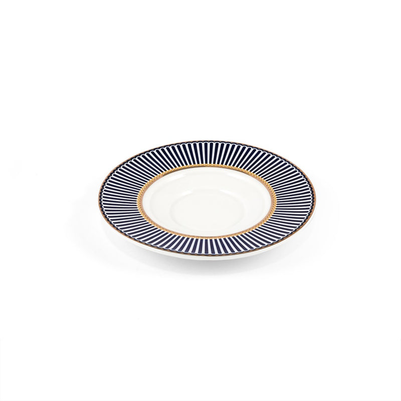 Porceletta Ivory 51 Piece Tea & Coffee Serving Set Blue Lines Designs - Al Makaan Store