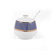 Porceletta Ivory 51 Piece Tea & Coffee Serving Set Blue Lines Designs - Al Makaan Store