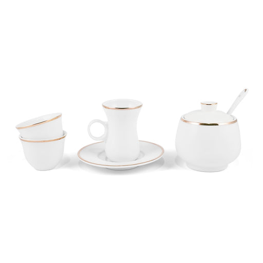 Porceletta Ivory 51 Piece Tea & Coffee Serving Set with Golden Rim - Al Makaan Store