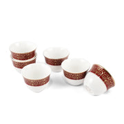 Porceletta Ivory 27 Piece Tea & Coffee Serving Set Burgundy  Design - Al Makaan Store