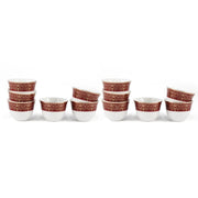 Porceletta Ivory 51 Piece Tea & Coffee Serving Set Burgundy  Design - Al Makaan Store