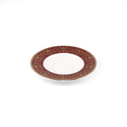 Porceletta Ivory 51 Piece Tea & Coffee Serving Set Burgundy  Design - Al Makaan Store