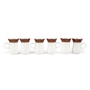 Porceletta Ivory 51 Piece Tea & Coffee Serving Set Burgundy  Design - Al Makaan Store