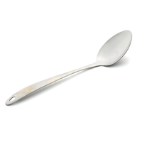 Vague Stainless Steel Serving Spoon 28 cm Lined Golden & Silver Design - Al Makaan Store