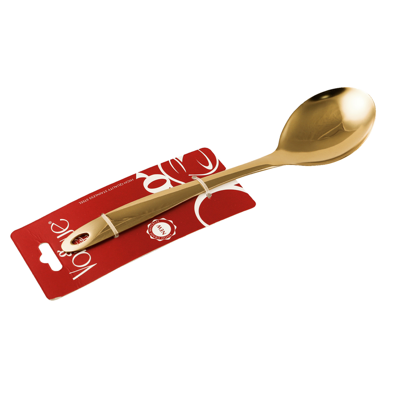Vague Stainless Steel Golden Serving Spoon 26 cm - Al Makaan Store
