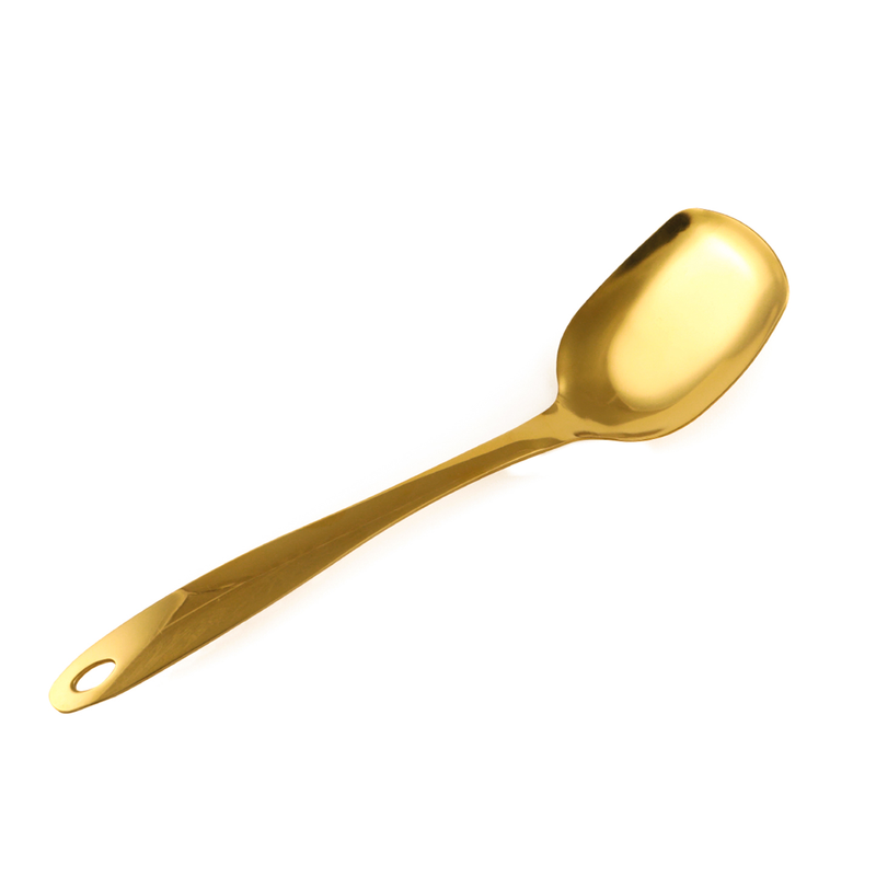 Vague Stainless Steel Golden Serving Spoon 25 cm - Al Makaan Store
