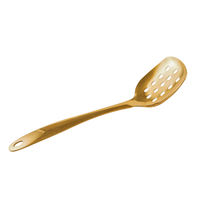 Vague Stainless Steel Golden Serving Spoon with Hole 25 cm - Al Makaan Store