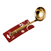 Vague Stainless Steel Golden Soup Ladle 24 cm - Al Makaan Store