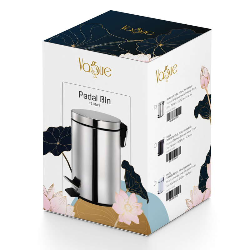 Vague Stainless Steel Pedal Bin 3 Liters - Al Makaan Store