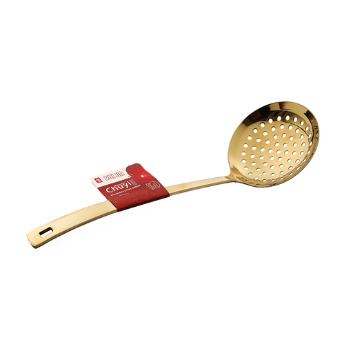 Stainless Steel Slotted Spoon Golden 35 cm - Al Makaan Store