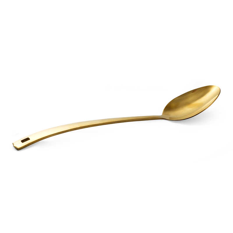 Stainless Steel Cooking Spoon Golden 35 cm - Al Makaan Store