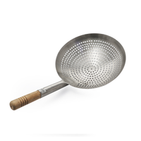 Stainless Steel Frying Strainer with Wooden Handle - Al Makaan Store