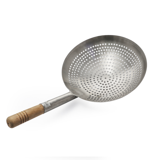 Stainless Steel Frying Strainer with Wooden Handle - Al Makaan Store