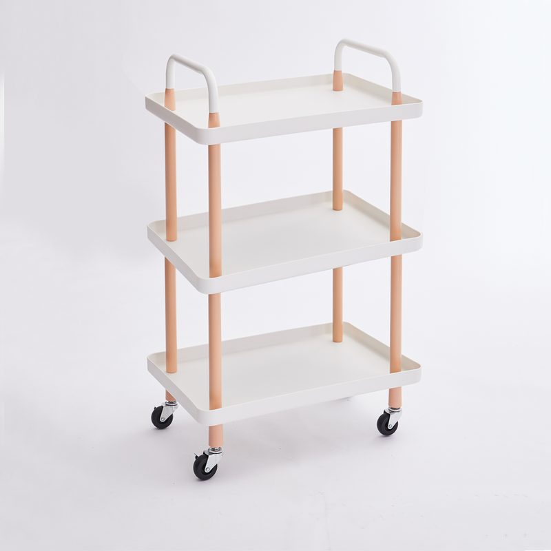 Vague 3-Tier Rectangular Plastic Rolling Cart - Al Makaan Store