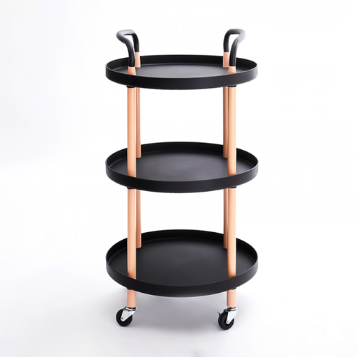 Vague 3-Tier Round Plastic Rolling Cart - Al Makaan Store