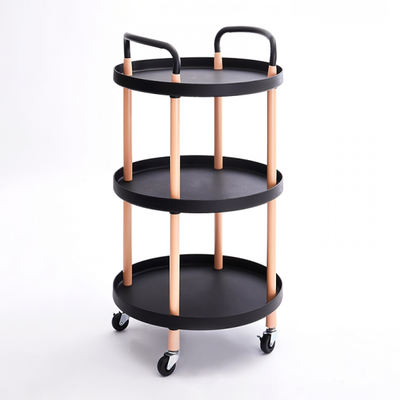 Vague 3-Tier Round Plastic Rolling Cart - Al Makaan Store