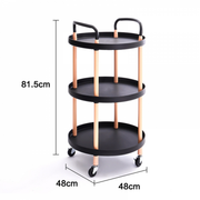 Vague 3-Tier Round Plastic Rolling Cart - Al Makaan Store
