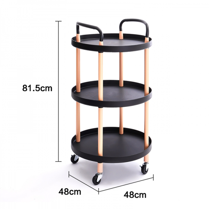 Vague 3-Tier Round Plastic Rolling Cart - Al Makaan Store