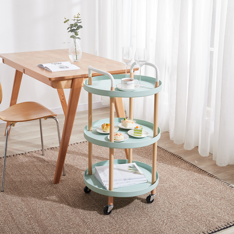 Vague 3-Tier Round Plastic Rolling Cart - Al Makaan Store