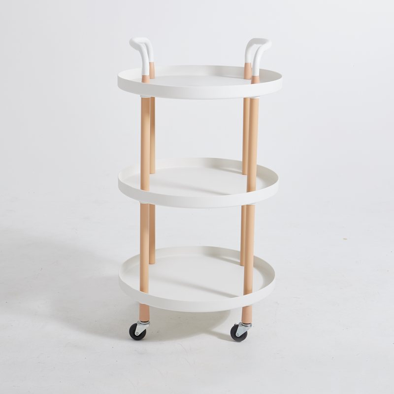 Vague 3-Tier Round Plastic Rolling Cart - Al Makaan Store