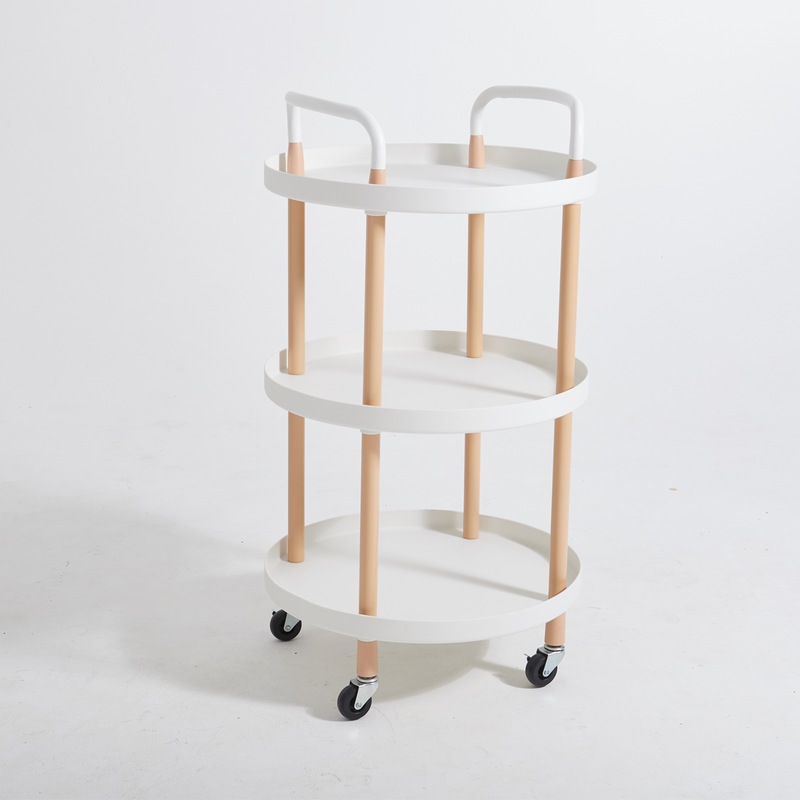 Vague 3-Tier Round Plastic Rolling Cart - Al Makaan Store
