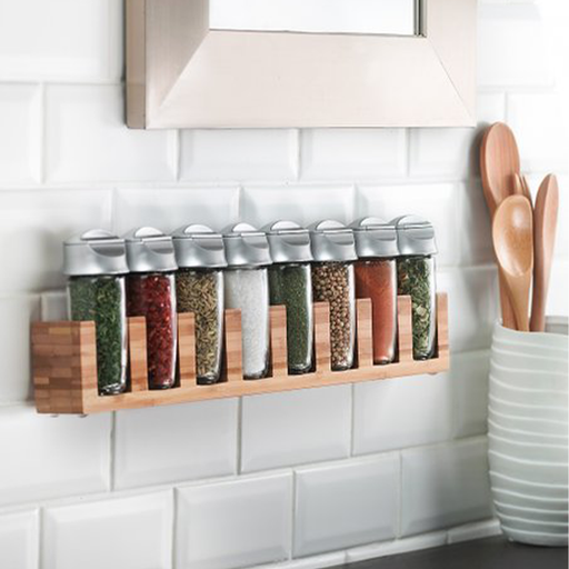Trudeau 8 Bottle Bamboo Spice Rack - Al Makaan Store