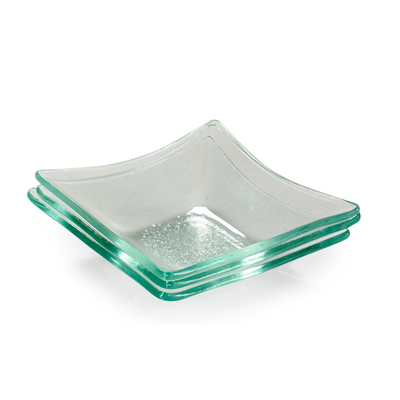 Arte Regal Square Glass Snack Bowl 4 Pcs Set - Al Makaan Store