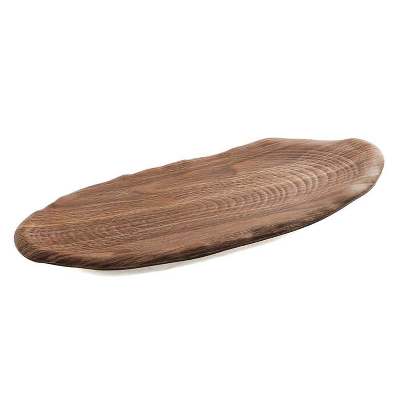 Vague Melamine Wooden Grain Plate - Al Makaan Store