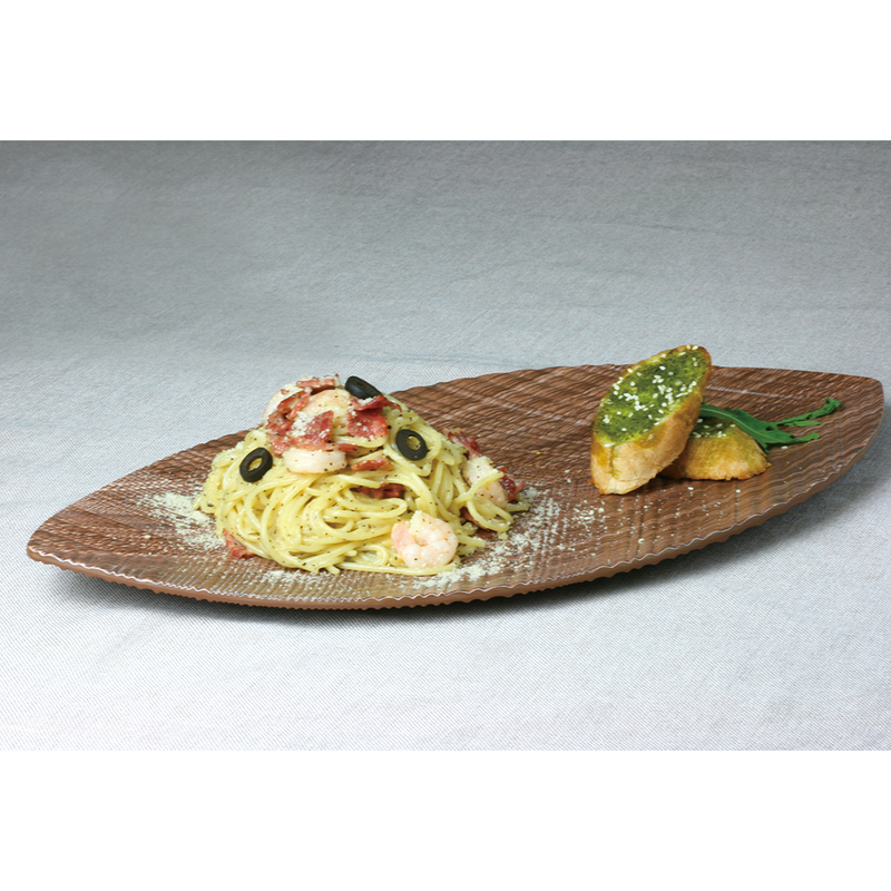 Vague Melamine Wooden Leaf Plate 12.8" - Al Makaan Store