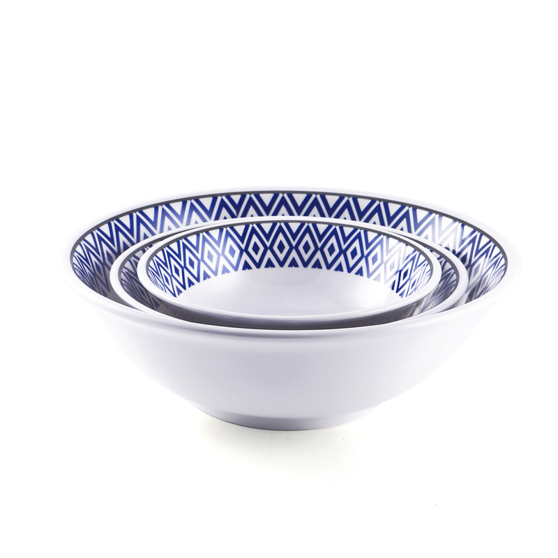 Vague Melamine Soup Bowl Blue Line - Al Makaan Store
