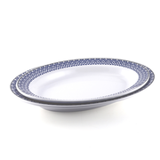 Vague Melamine Deep Oval Plate Blue Line - Al Makaan Store