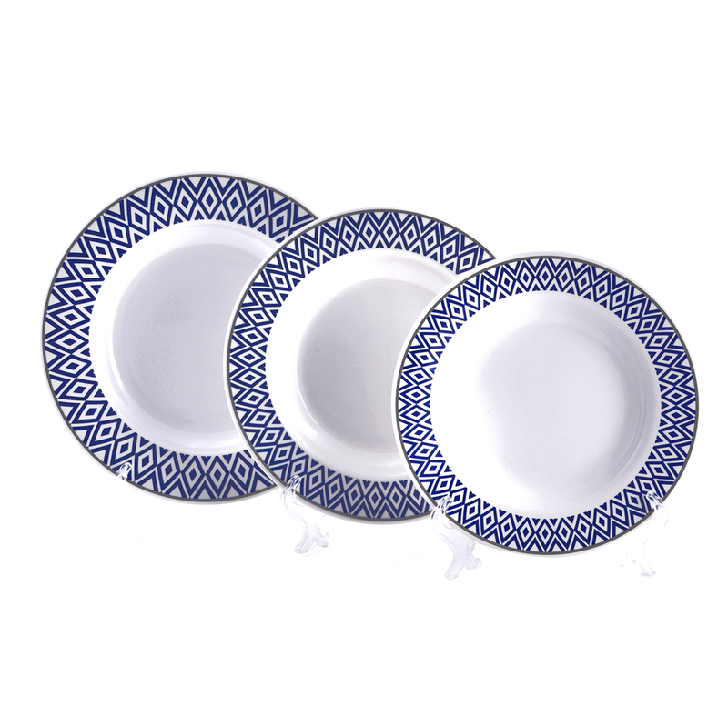Vague Melamine Soup Plate Blue Line - Al Makaan Store