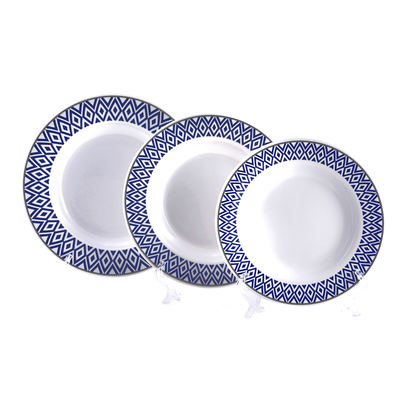 Vague Melamine Soup Plate Blue Line - Al Makaan Store