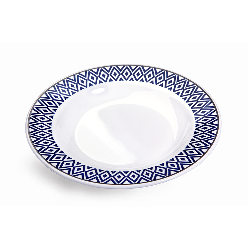Vague Melamine Soup Plate Blue Line - Al Makaan Store