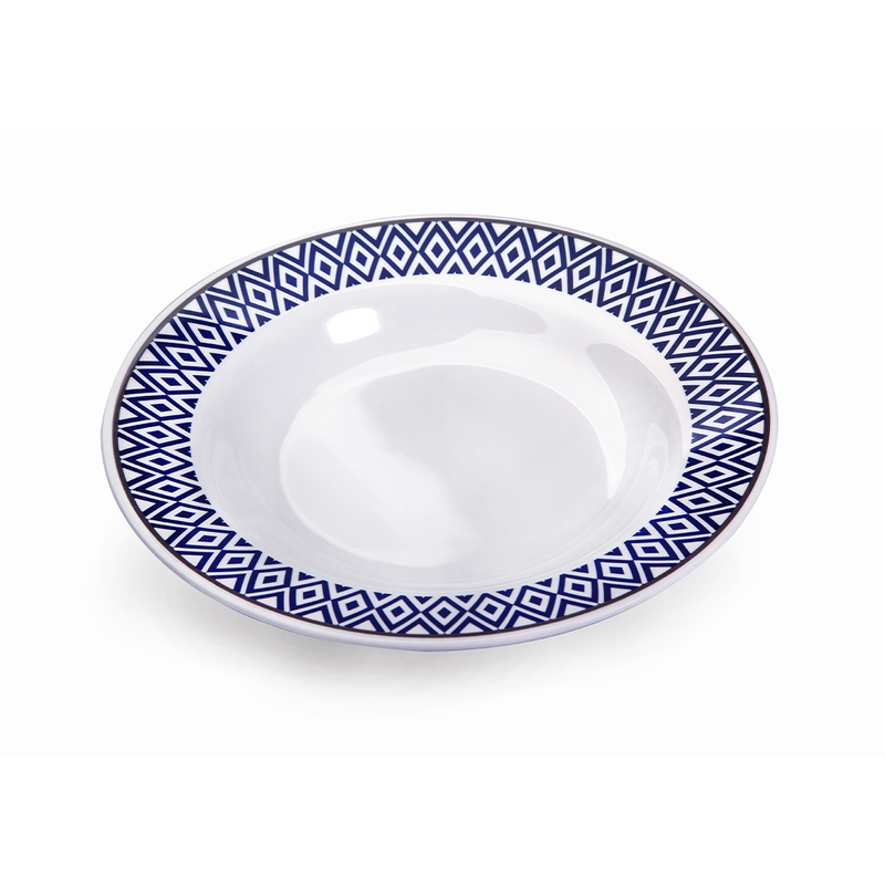 Vague Melamine Soup Plate Blue Line - Al Makaan Store