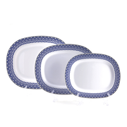 Vague Melamine Oval Plate Blue Line - Al Makaan Store