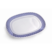 Vague Melamine Oval Plate Blue Line - Al Makaan Store