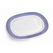 Vague Melamine Oval Plate Blue Line - Al Makaan Store
