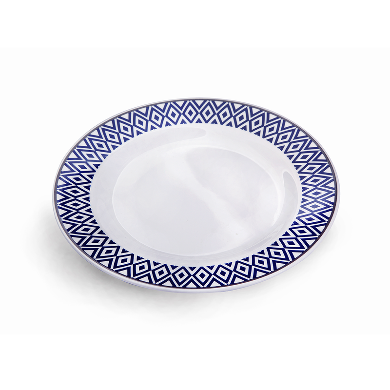 Vague Melamine Round Plate Blue Line - Al Makaan Store